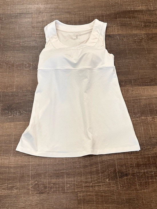 Athleta Dresses & Skirts - Athleta White Scoop Neck Athletic White Tennis Dress Size 36C